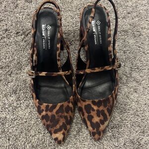 Call It Spring Brown Leopard Print Pointed Slingback Pumps